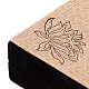 Boîtes à pendentif bijoux en toile de jute imprimées rectangle en plastique lotus OBOX-N009-05-3