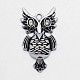Owl Zinc Alloy Rhinestone Enamel Pendants PALLOY-P088-35AS-1