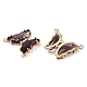 Brass Pave Faceted Glass Connector Charms FIND-Z020-03V-2