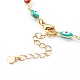Brass Enamel Evil Eye Link Chain Necklaces NJEW-JN03370-3