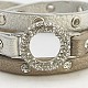 Triple bracelet enveloppe de cuir X-BJEW-C284-1-2