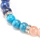 Bracelet extensible à perles rondes en pierres précieuses naturelles et synthétiques pour femme BJEW-JB08336-7