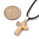 Ожерелья с подвеской в виде креста из натурального агата NJEW-JN04624-03-3