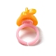 Мультяшное фруктовое кольцо из смолы с открытой манжетой для детей RJEW-K239-22-3