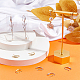 Beebeecraft 1 boîte de 12 crochets d'oreille en laiton plaqué or 18 carats et laiton plaqué platine avec levier arrière en zircone cubique avec boucles pendantes pour femme ZIRC-BBC0001-85-4