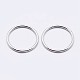 925 anillos redondos de plata de primera ley con baño de rodio STER-F036-03P-1x7-2