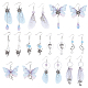 SUNNYCLUE 1 Box DIY 10 Pairs Butterfly Wing Charms Fairy Charm Earring Making Kits Organza Fabric Insect Butterflies Charms for Jewelry Making Kit Teardrop Beads Linking Rings Adult Women Starter Set DIY-SC0020-18-1