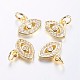 Long-Lasting Plated Brass Micro Pave Cubic Zirconia Charms ZIRC-F069-34G-1