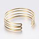 Hollow Ion Plating(IP) 304 Stainless Steel Wide Band Cuff Bangles BJEW-H565-01G-3