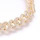 Brass Micro Pave Cubic Zirconia Chain Necklaces NJEW-F167-01G-2