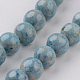 Dyed Natural Fossil Beads Strands G-E328-4mm-20-2