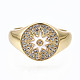 Латунные кольца из манжеты с прозрачным цирконием RJEW-S045-067-NR-3