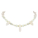 Colliers de perles en pierres précieuses naturelles mélangées et en pierre de lune synthétique NJEW-JN04406-3