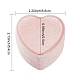 Caja de almacenamiento de anillos de pareja de cartón cubierto de terciopelo corazón CON-WH0087-81B-2