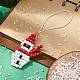 クリスマスガラスシードビーズペンダント装飾  編組ナイロン糸吊り飾り  雪だるま  125mm HJEW-TA00013-02-5