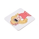 正方形の紙製イヤリング ディスプレイ カード  イヤリング収納用ジュエリーディスプレイカード  ホワイト  女の子模様  5x5x0.05cm  穴：0.8mm CDIS-C004-02B-4