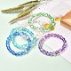 Bracelets extensibles en pierre de lune synthétique pour les femmes adolescentes BJEW-JB06702-2