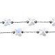 Clear AB Glass Butterfly Beaded Chains CHS-N003-08P-4