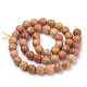 Natural Wood Lace Stone Beads Strands G-Q462-105-6mm-2