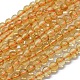Natural Citrine Beads Stretch Wrap Bracelets BJEW-D443-01-2