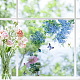 CRASPIRE 8 Styles Flower Window Stickers Hydrangea Butterfly Wall Decals Clings Sticker PVC Waterproof Self Adhesive for Glass Showcase Home Baby Shower Nursery Decoration Party Supplies DIY-WH0345-106-5