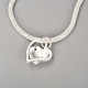 Silver Color Plated Brass Heart Pendant Necklaces NJEW-BB10040-3