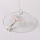 De piedras preciosas naturales charms de vidrio de vino AJEW-JO00003-01-2