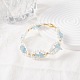Natural Mixed Stone Chip & Shell Pearl Beaded Bracelet X1-BJEW-TA00029-4