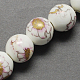Perles de porcelaine imprimées manuelles PORC-Q199-12mm-02-2