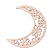 Ornement pendentif en bois inachevé lune et fleur WOOD-M003-02-3