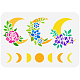 Fingerinspire floreale fase lunare pittura stencil 11.7x8.3 pollice riutilizzabile modello di disegno del fiore della luna fai da te decorativo stencil per la pittura su scrapbook tessuto piastrelle pavimento mobili in legno DIY-WH0396-179-1