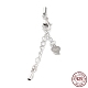 Rhodium Plated 925 Sterling Silver Curb Chain Extender STER-G039-03B-P-1