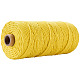 工芸品の編み物用の綿糸  ゴールド  3mm  約109.36ヤード（100m）/ロール KNIT-PW0001-01-28-1