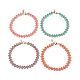 Set di cavigliere intrecciate con perline di vetro per donna AJEW-AN00466-1