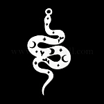 201 Stainless Steel Pendants, Laser Cut, Snake, Stainless Steel Color, 38x18x1mm, Hole: 1.6mm