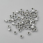 Chapado abalorios de plástico redondos de acrílico, Plata Plateada, 3mm, agujero: 1 mm, aproximamente 33000 unidades / libra