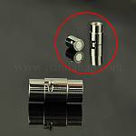 Stainless Steel Locking Tube Magnetic Clasps, Bayonet Clasps, Column, Stainless Steel Color, 18.5x10mm, Hole: 8mm
