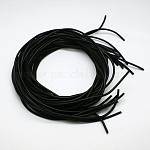 Cable de abalorios caucho sintético, redondo, sólido, ningún agujero, negro, 3.0mm, alrededor de 1.09 yarda (1 m) / hebra