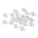 Handgemachte Kristall-Perlen europäischen, Großloch perlen, Nachahmung österreichischen, facettiert, Rondell, Transparent, 14x8 mm, Bohrung: 5 mm