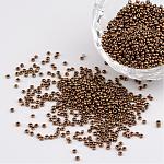 Dark Goldenrod 11/0 Grade A Electroplated Glass Seed Beads, Metallic Colours, 2x1.5mm, Hole: 0.3mm, about 3300pcs/50g