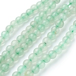 Natürlichen grünen Aventurin Perlen Stränge, Runde, hellgrün, 4 mm, Bohrung: 1 mm