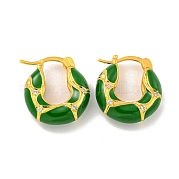 Серьга-кольцо из латуни с микропаве EJEW-C102-42G-03