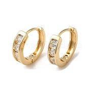 Серьги-кольца из латуни с микропаве из кубического циркония EJEW-L271-20KCG-06