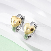 Латунные серьги-кольца из прозрачного кубического циркония EJEW-H158-19B-GP