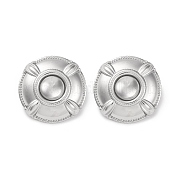Плоские круглые серьги-гвоздики из нержавеющей стали 304 EJEW-K295-17P