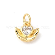 Подвески из латуни с покрытием из прозрачного кубического циркония KK-Z056-09G