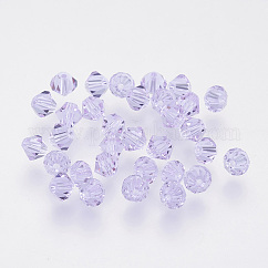 Abalorios de cristal austriaco de imitación, aaa grado, k9 vidrio, facetados, bicono, púrpura medio, 4x4mm, agujero: 0.7~0.9 mm