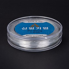Hilo elástico elástico de cristal redondo coreano, para pulseras, joyería de piedras preciosas, fabricación de abalorios, artesanía, Claro, 1mm, alrededor de 28.43~29.52 yarda (26~27 m) / rollo