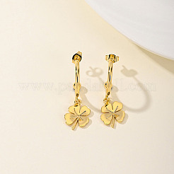 Серьги-гвоздики с клевером из нержавеющей стали FD4854-1