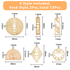 12шт 6 латунные подвески KK-FH0005-98
